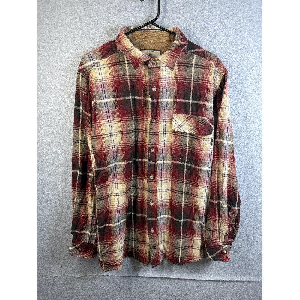 Legendary Whitetails Shirt Mens Large Red Plaid Flannel Button Up Outdoor